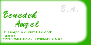 benedek amzel business card